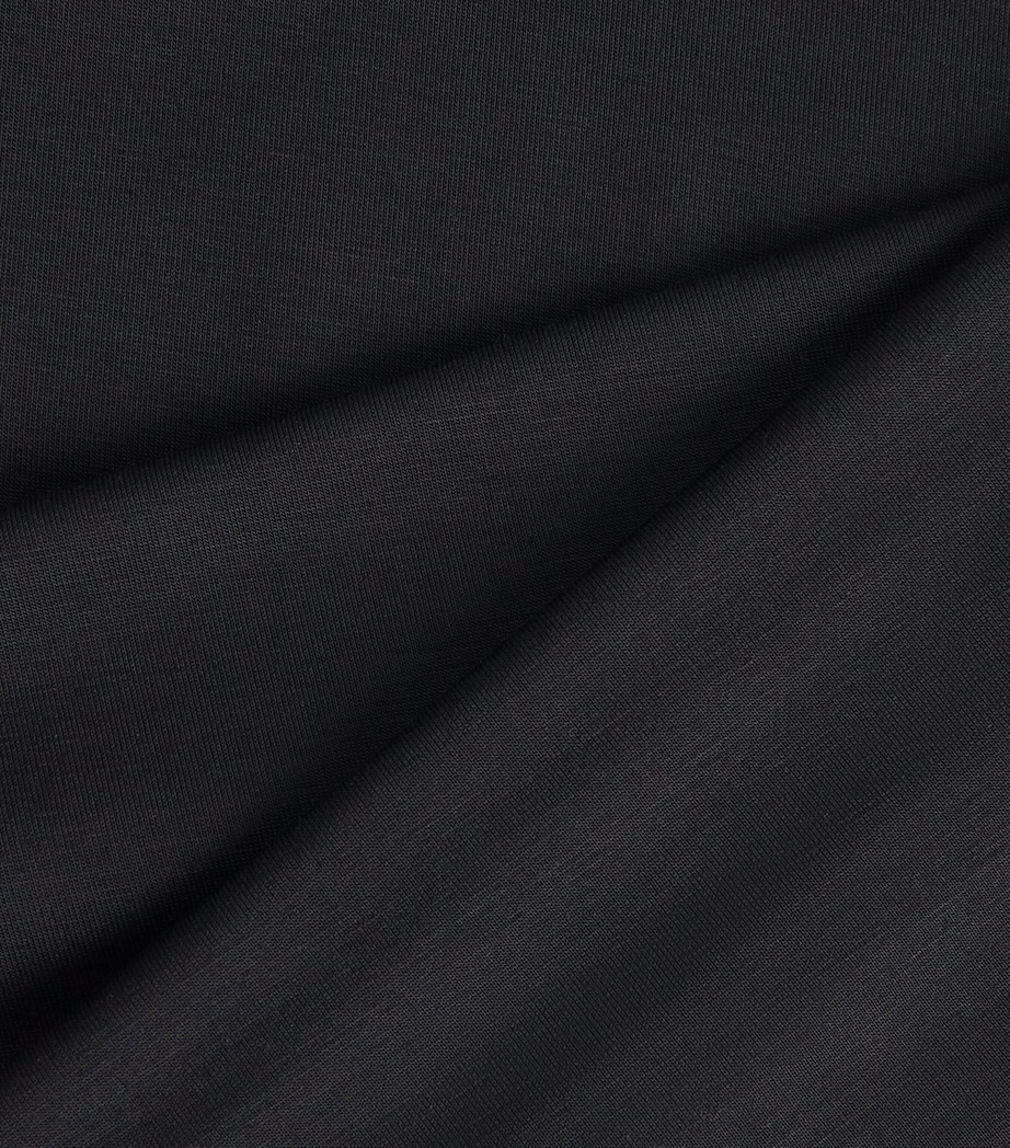 Sunspel Mens Stretch-Tencel T-Shirt Bkaa Black Image 5