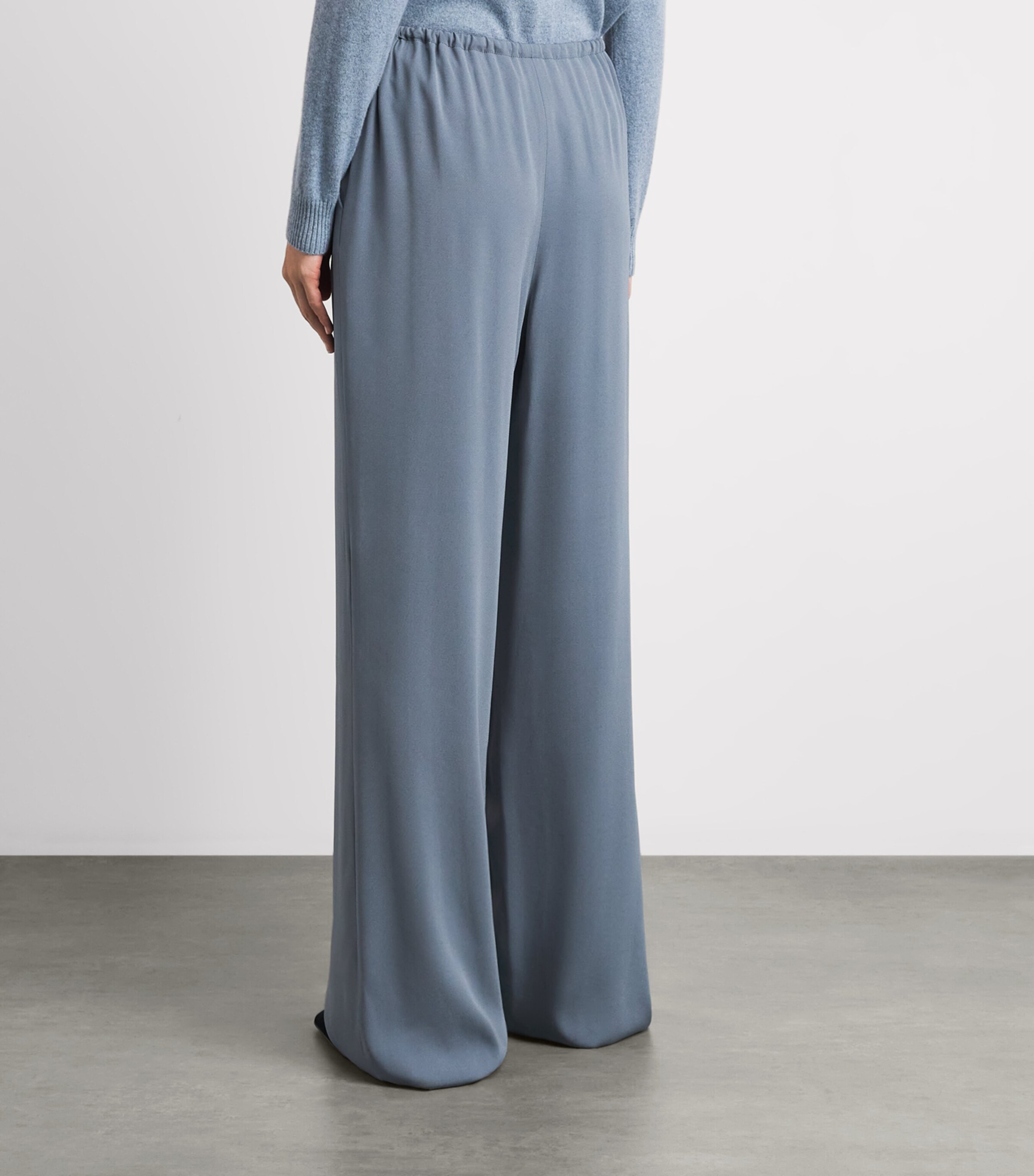 Agnona Womens Drawstring Wide-Leg Sweatpants Bl Drk Pwdr Image 5