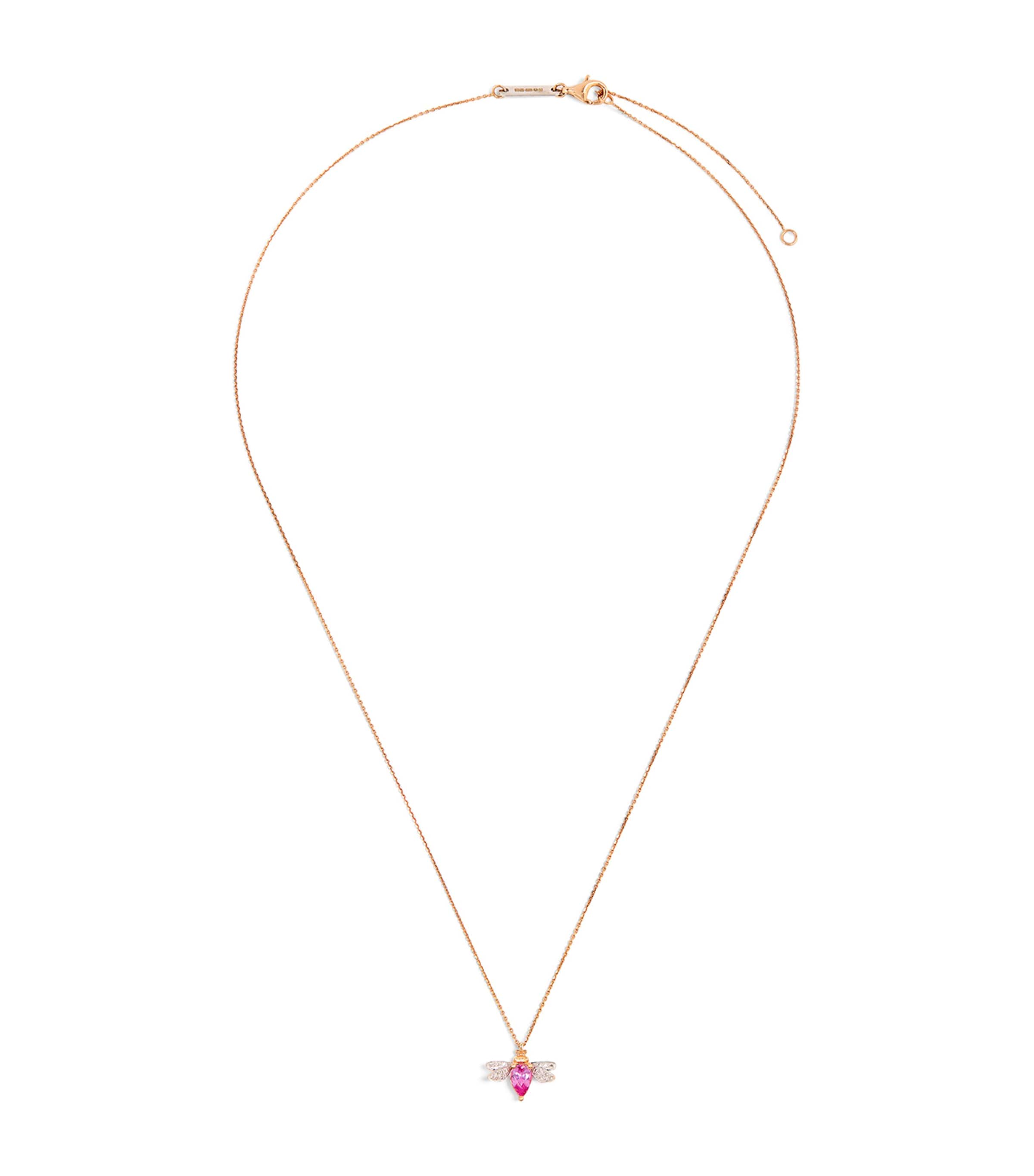 Rose Gold, Diamond and Sapphire Queen Bee Bella Necklace PINK Image 1