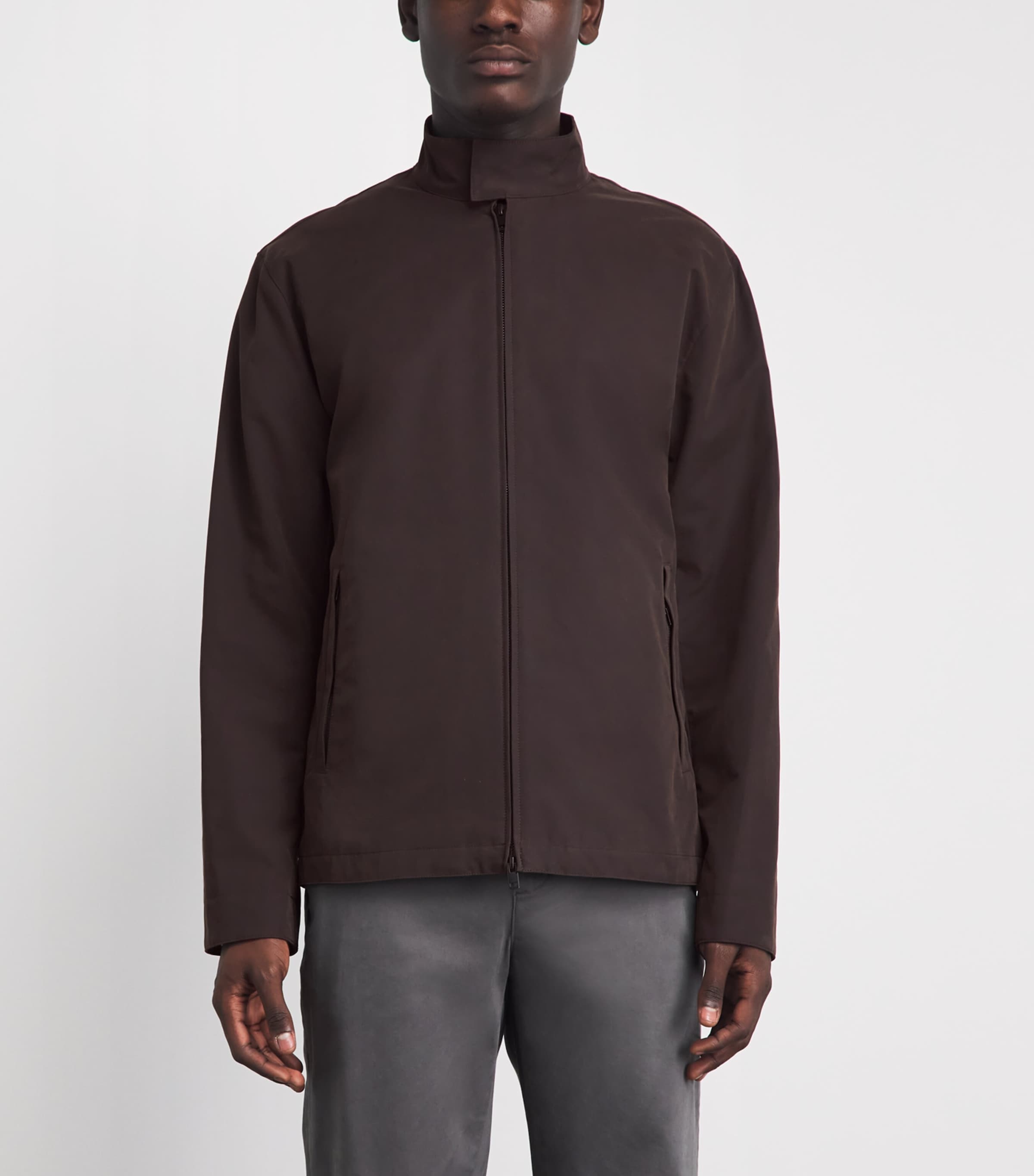 Vince Mens Band-Collar Jacket Arabica Image 4