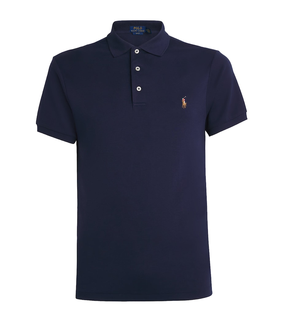 Polo Ralph Lauren Mens Cotton Slim-Fit Polo Shirt French Navy Image 1