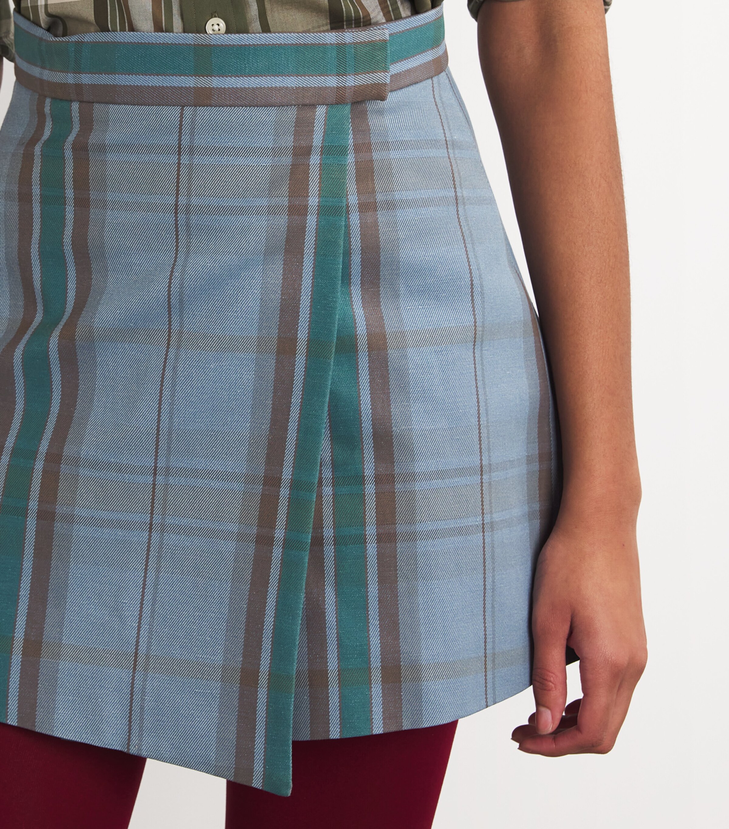 Vivienne Westwood Wool Tartan Cut Off Mini Skirt | Harrods US