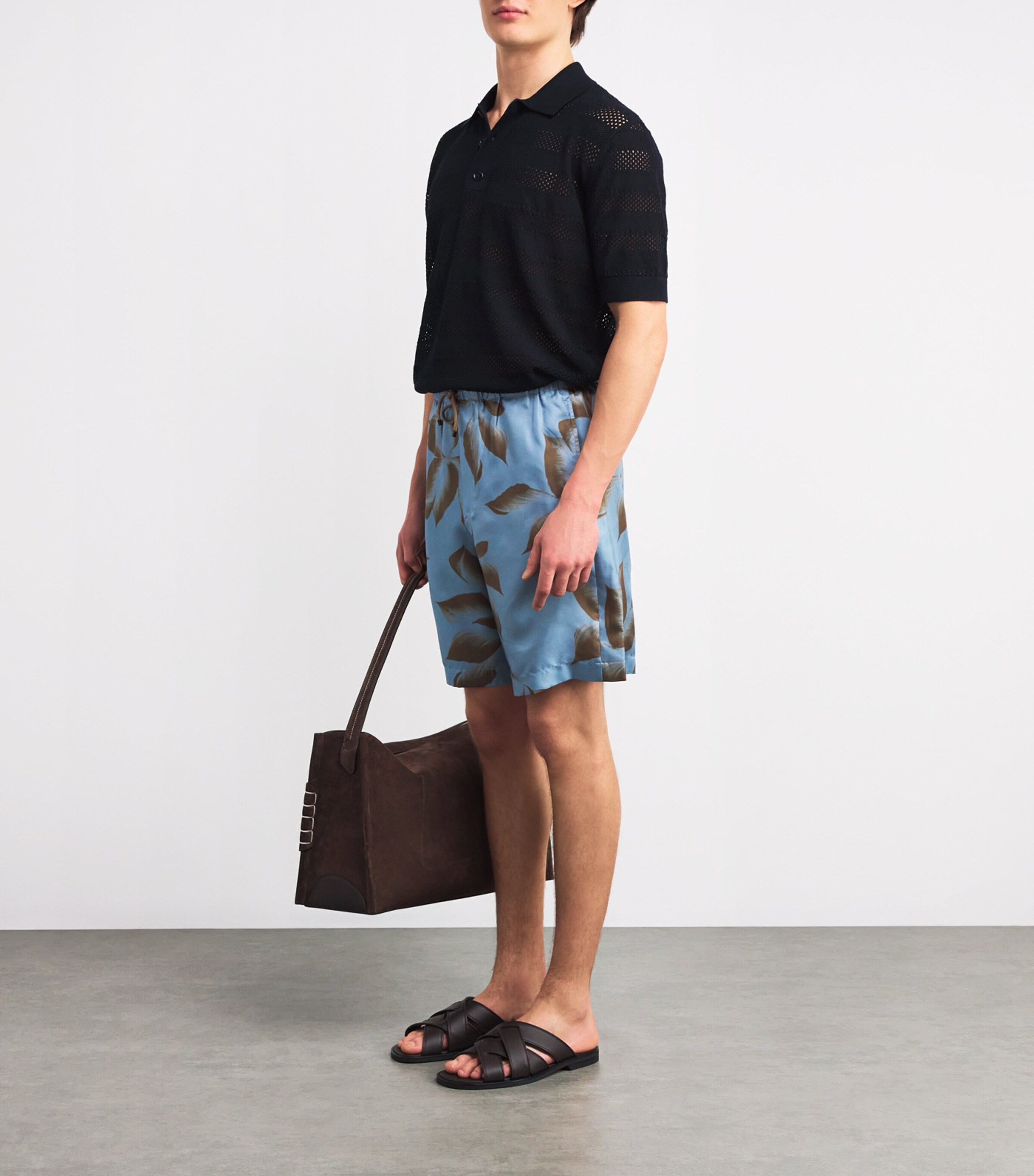 Crocheted Polo Shirt 509 NAVY Image 2