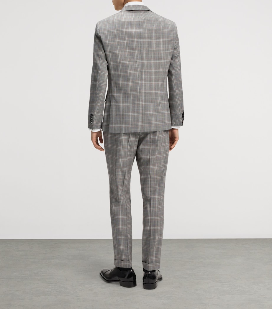 Virgin Wool-Silk Check Blazer 215 Image 3