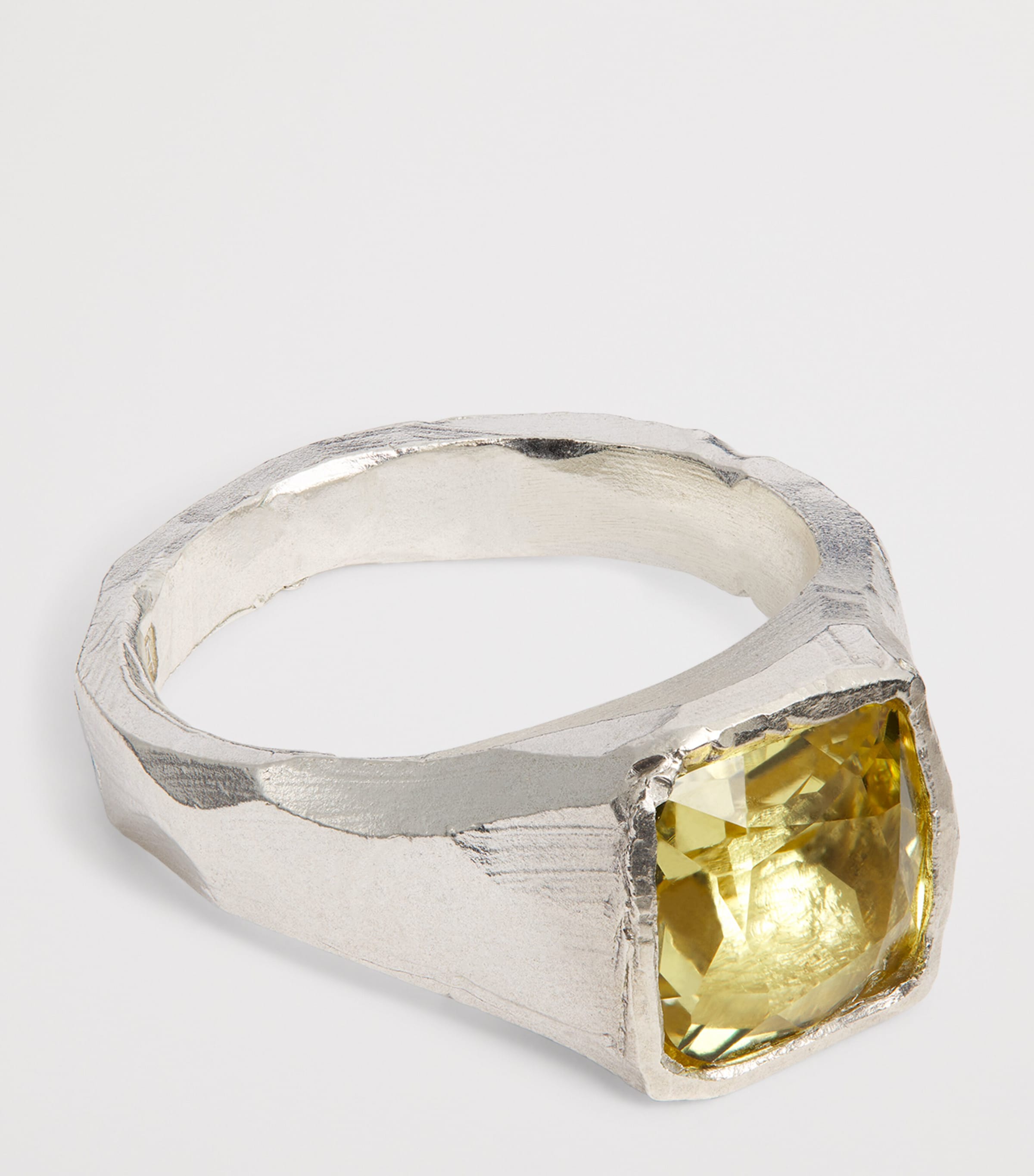 THE OUZE Recycled Sterling Silver and Lemon Quartz Signet