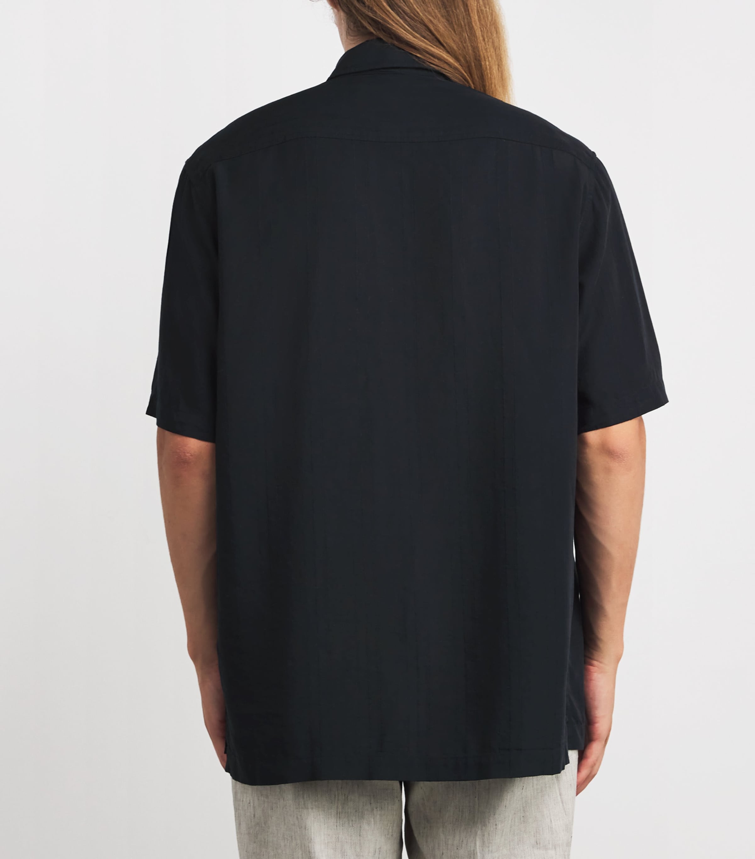Lyocell Vertical-Stitch Shirt BLACK CLR000021 Image 4