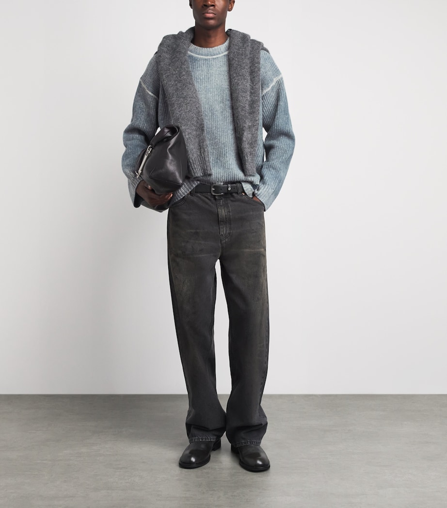 Represent Mens Wool Reversible Fade Out Sweater Petrol Image 2