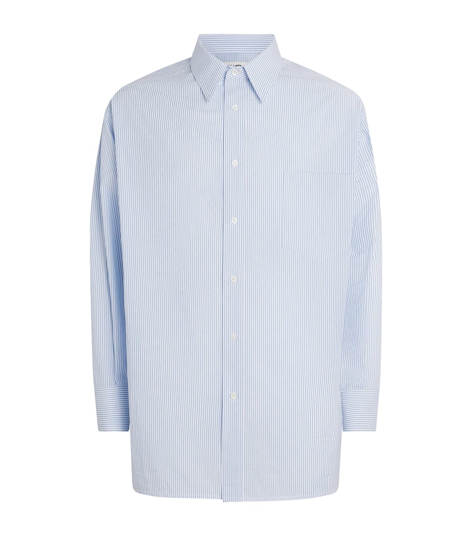 MM6 Maison Margiela Mens Cotton Poplin Stripe Shirt White/light Blue Image 1