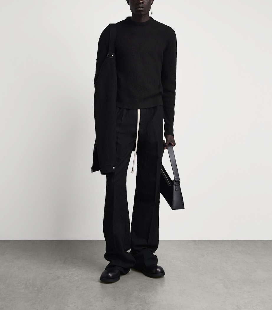 Rick Owens Mens Cashmere-Blend Crew-Neck Sweater Black Image 2