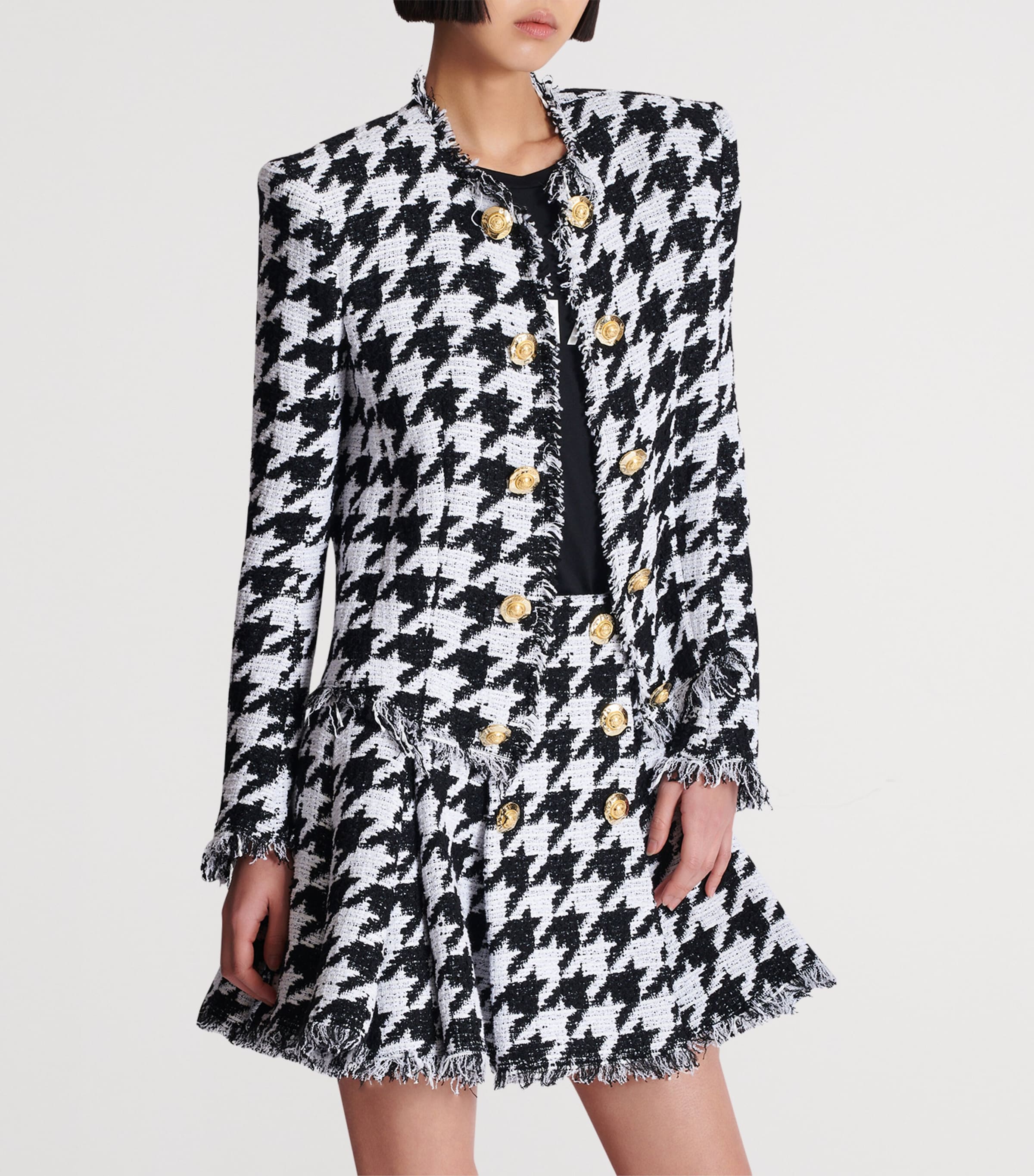 Tweed Houndstooth Jacket GAB BLANC/NOIR Image 2