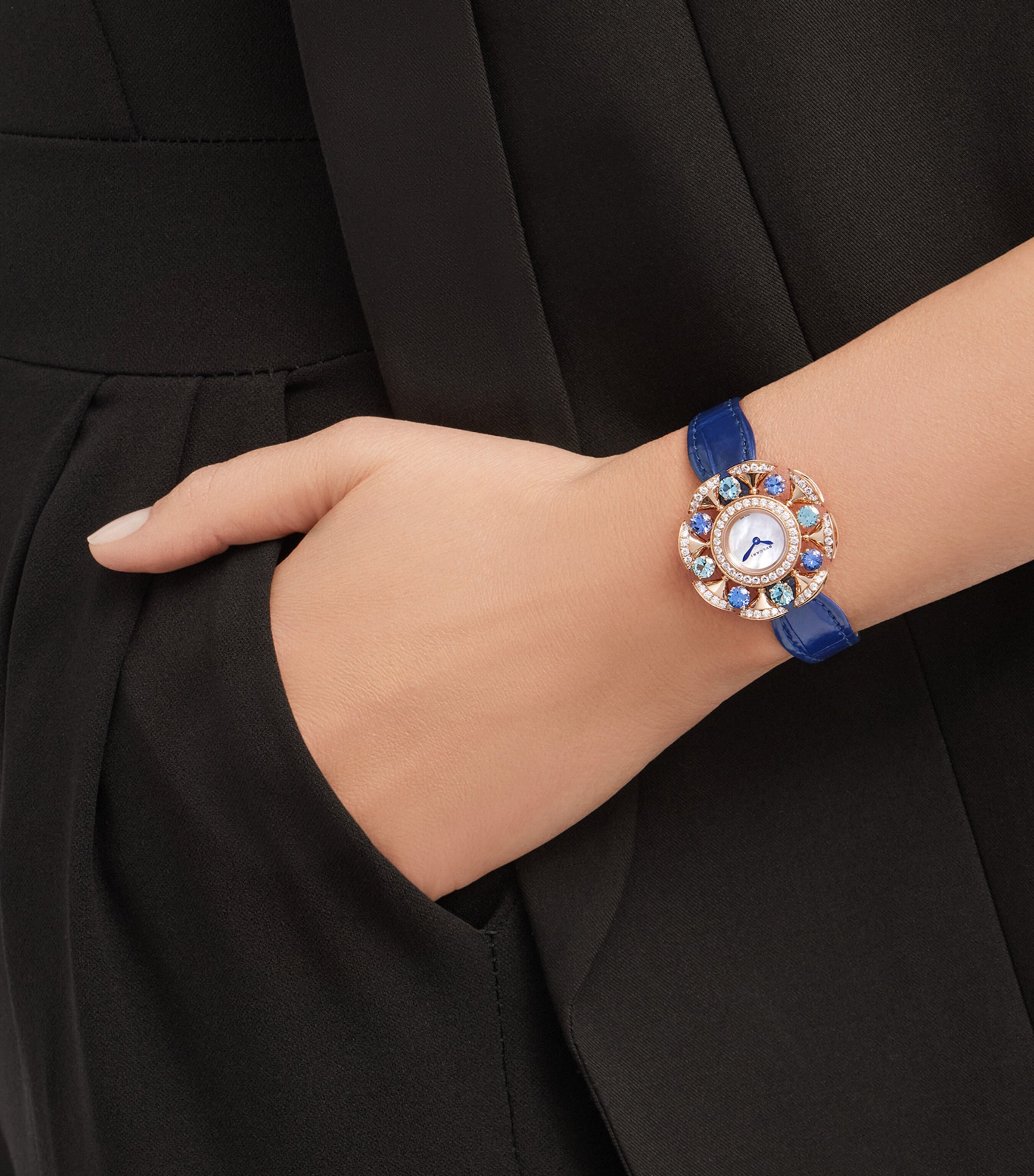 Rose Gold, Diamond, Topaz and Tanzanite Divas' Dream Watch 33mm MOTHER OF PEARL Image 4