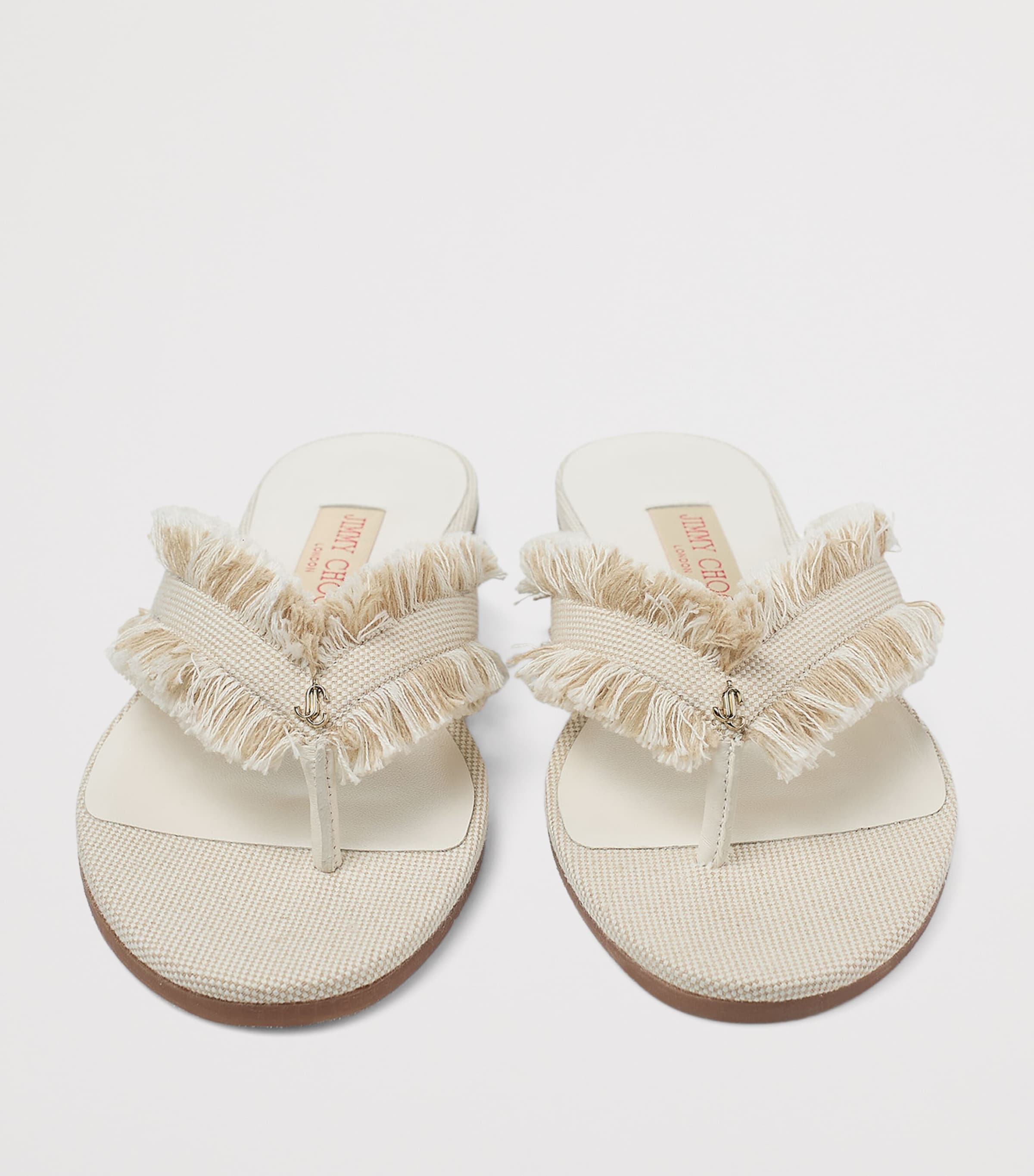 Bay Flat Canvas Flip Flops ALMOND MIX Image 4