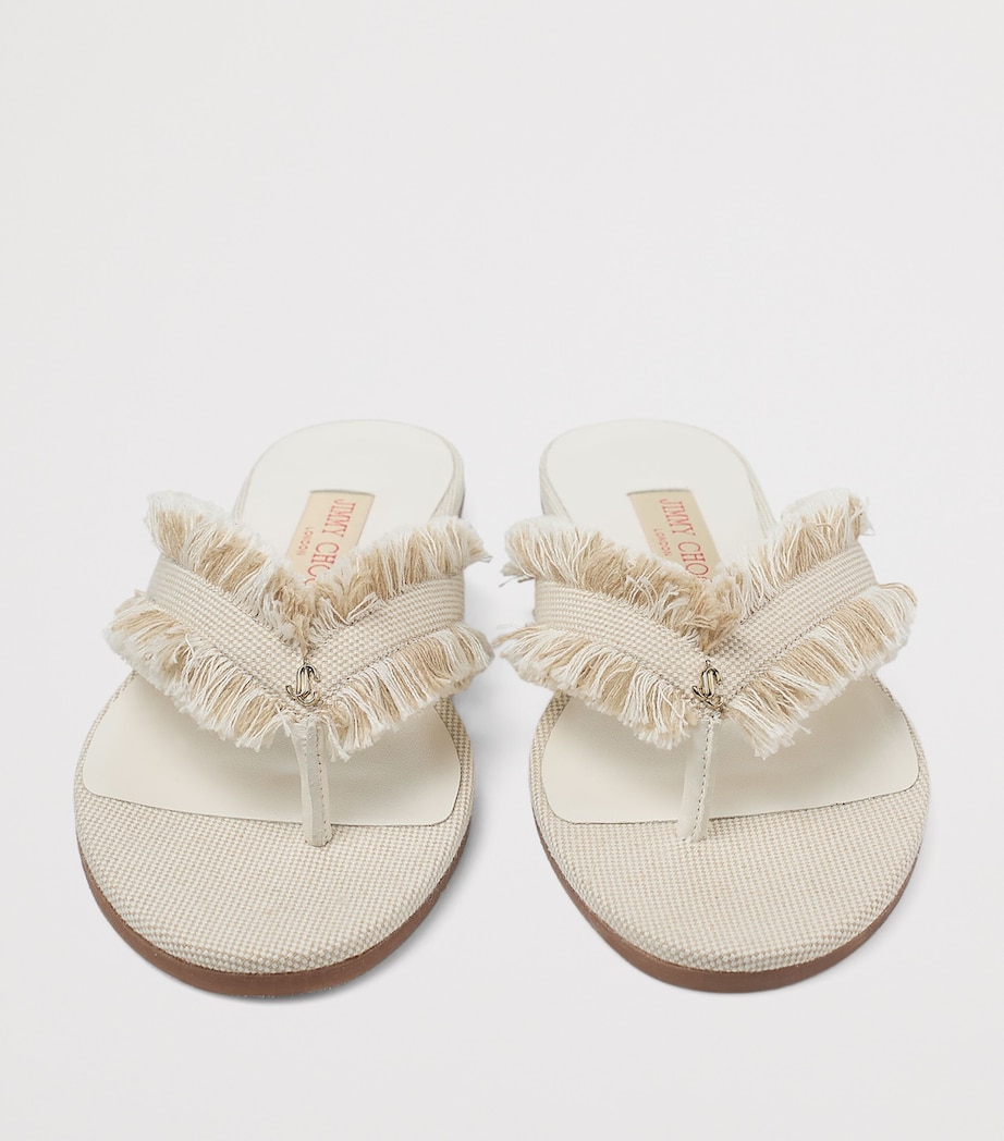 Bay Flat Canvas Flip Flops ALMOND MIX Image 4