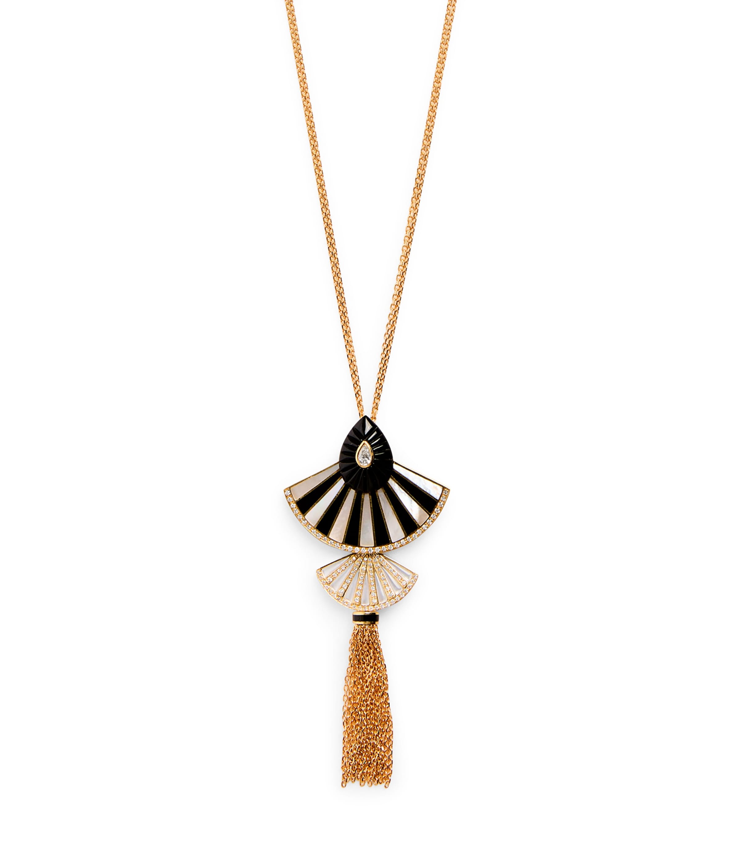 L'atelier Nawbar Yellow Gold, Diamond And Mother-of-pearl Bond Street Statement Necklace In Gold