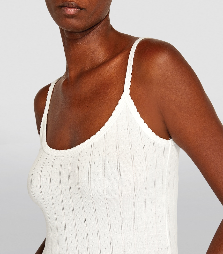 Classic Pointelle Tank Top WHITE Image 6