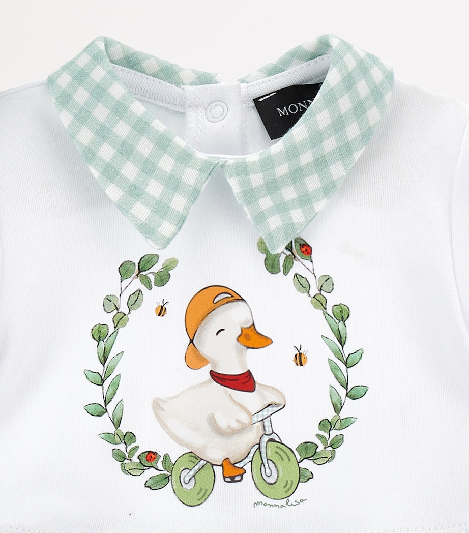 Cotton Duck Print Playsuit and Hat (1-9 Months) BIANCO+MULTICOLOR Image 4