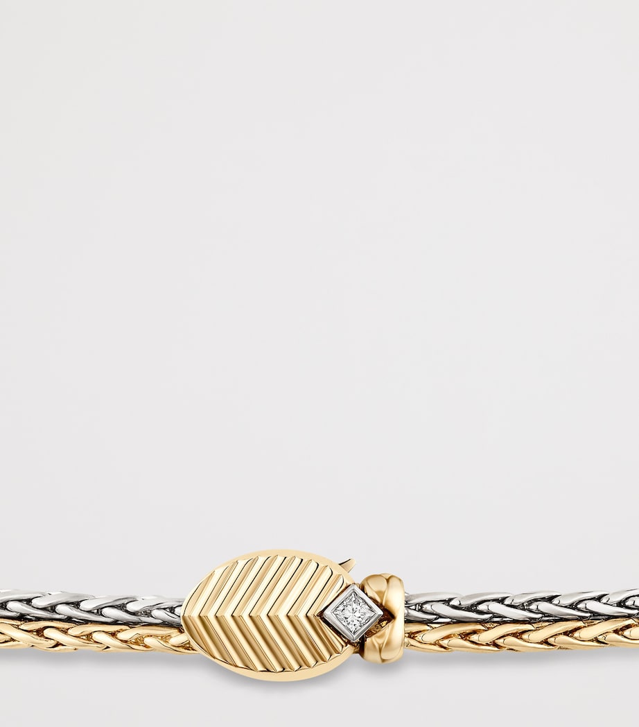 Yellow Gold, White Gold and Diamond Grain de Café Necklace YELLOW GOLD Image 2