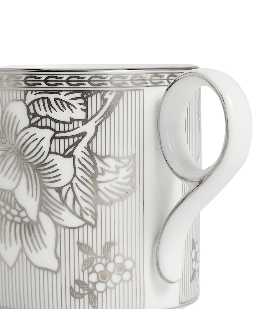 Set of 2 Bone China Silver Tonquin Mugs (330ml) SILVER Image 4