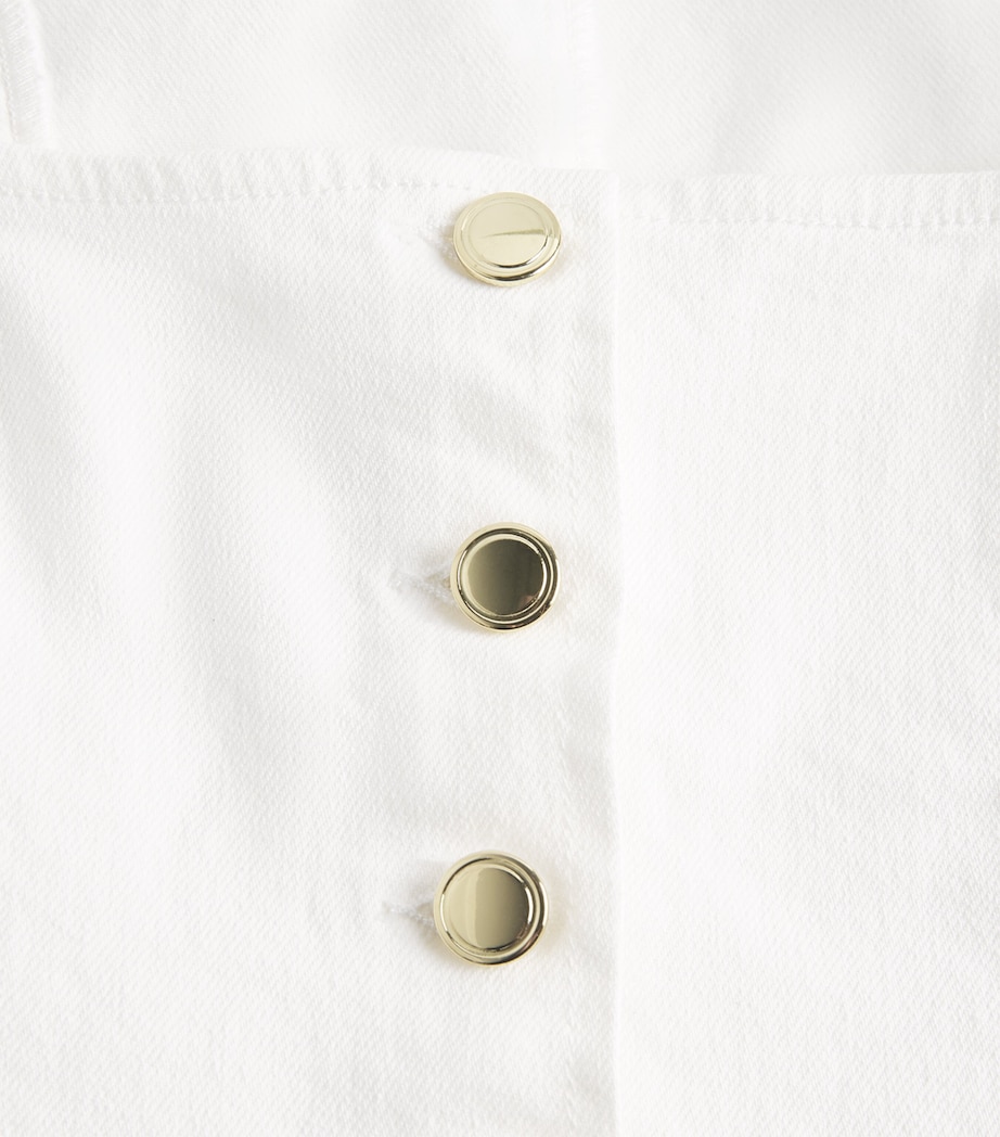 Good American Womens Square-Neck Denim Jacket Cotton White Image 6