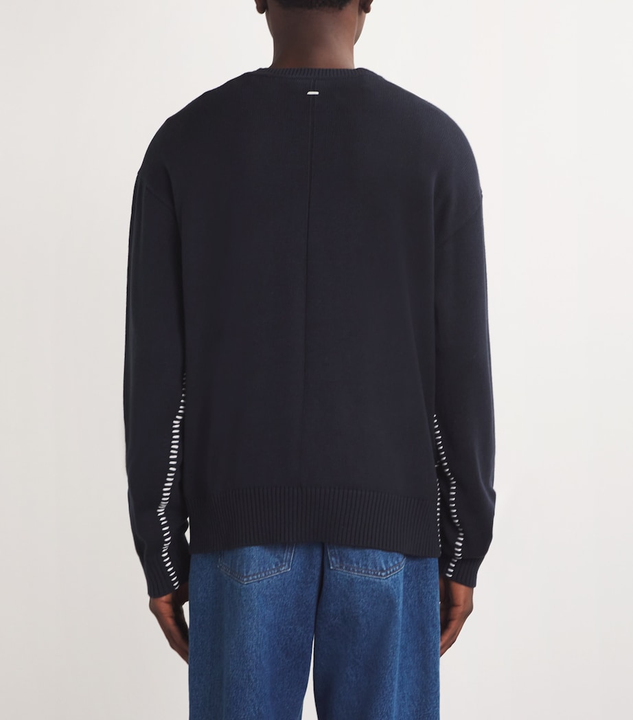 Rag & Bone Mens Contrast-Stitch Sweater Salute Image 4