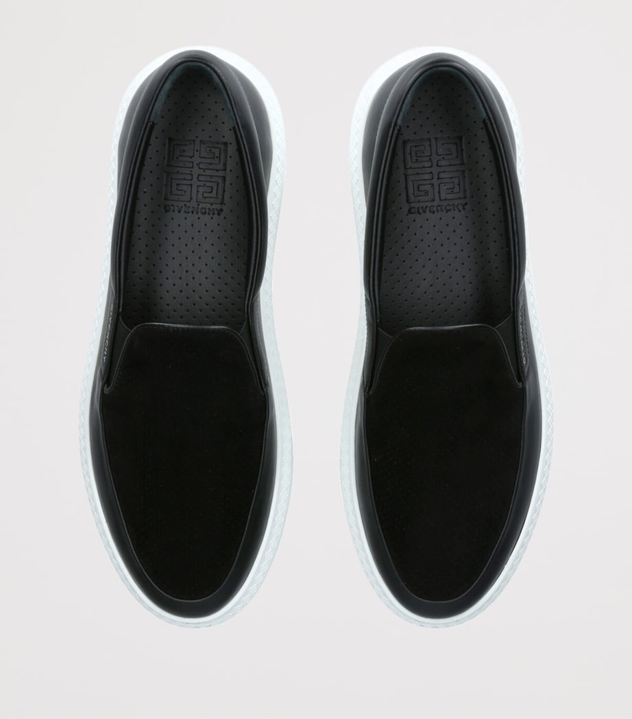 Leather-Suede G Set Slip-On Loafers BLACK Image 4