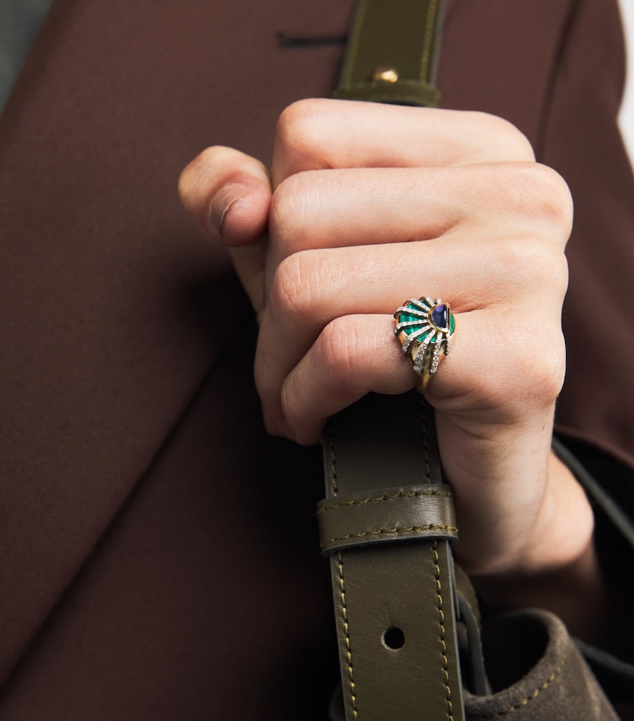 Yellow Gold, Diamond, Amethyst and Malachite N*93 Sun Dawn Ring YELLOW GOLD Image 2