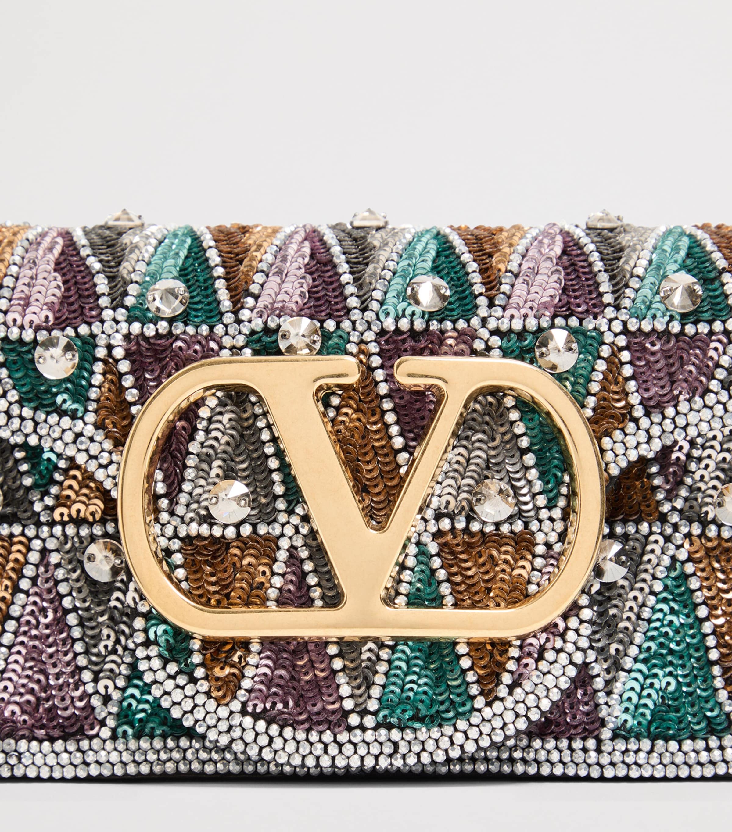 Valentino Garavani Multi Small Silk Sequin-Embellished Locò 