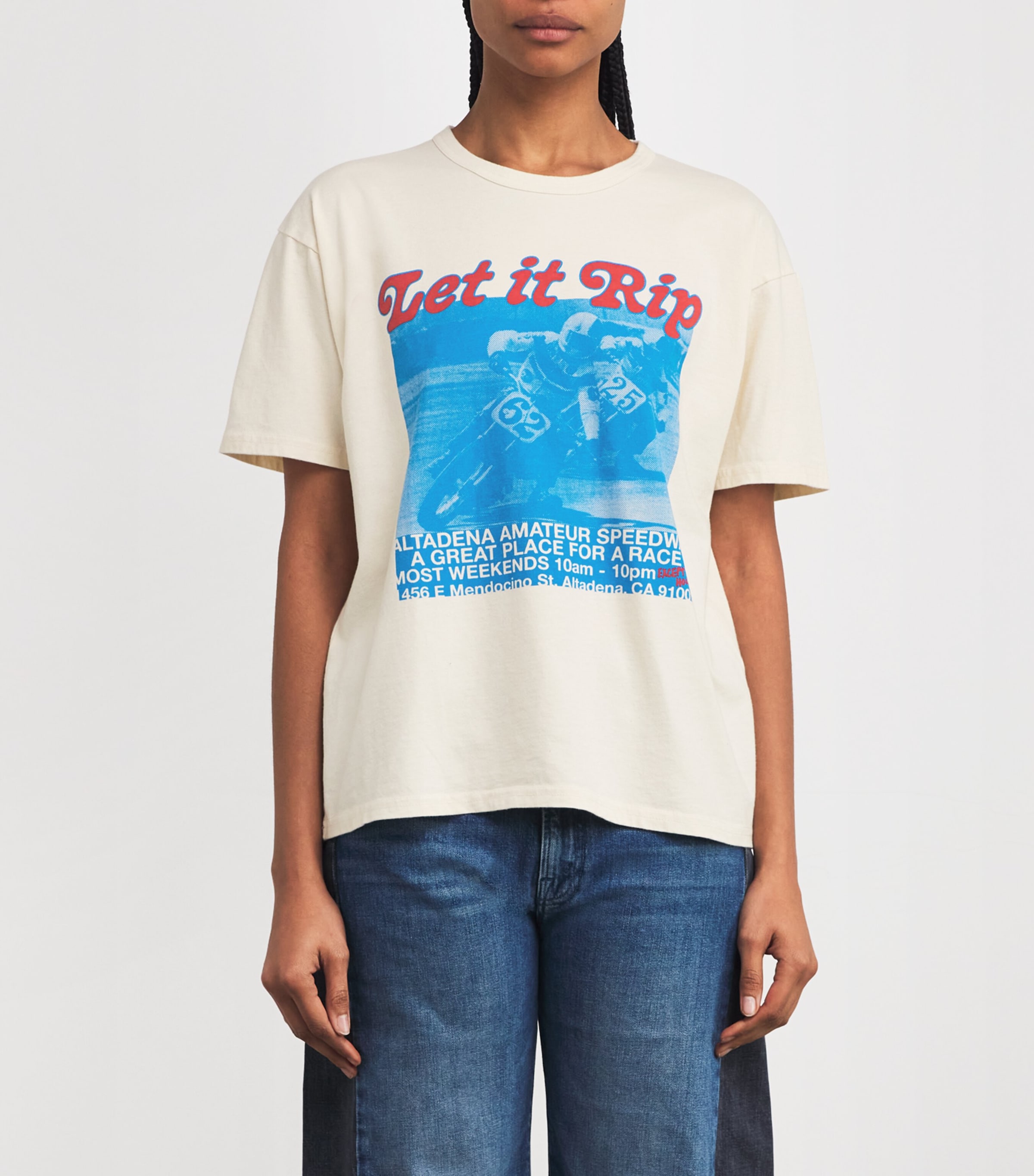 MOTHER Womens Cotton The Sleep Over T-Shirt Let It Rip Image 3