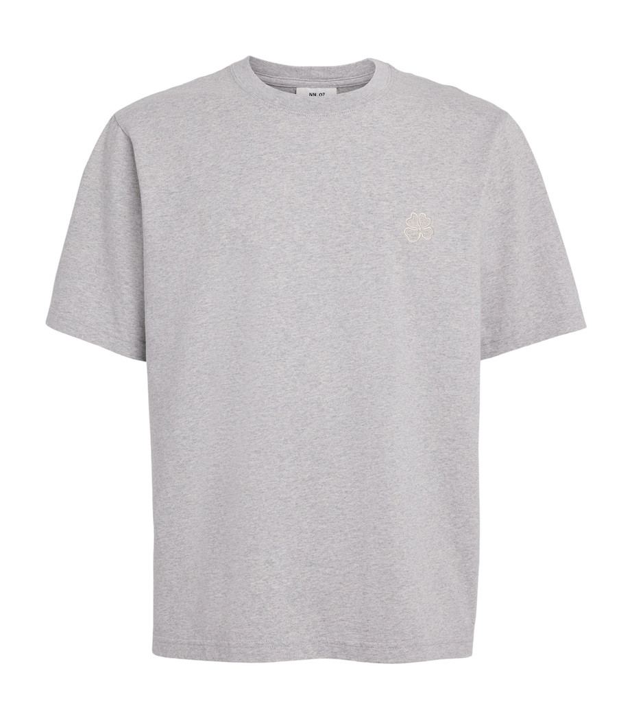 NN.07 Mens Organic Cotton Jett Logo T-Shirt Grey Mel Image 1