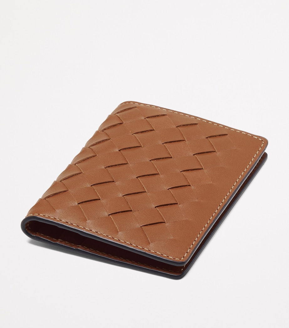 Woven Leather Card Case TAN Image 4