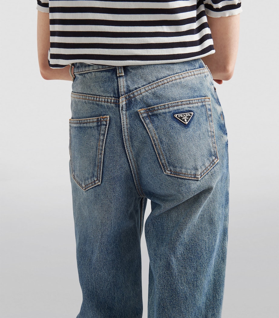 Bleached-Wash High-Rise Boyfriend Jeans F0BAU Image 5