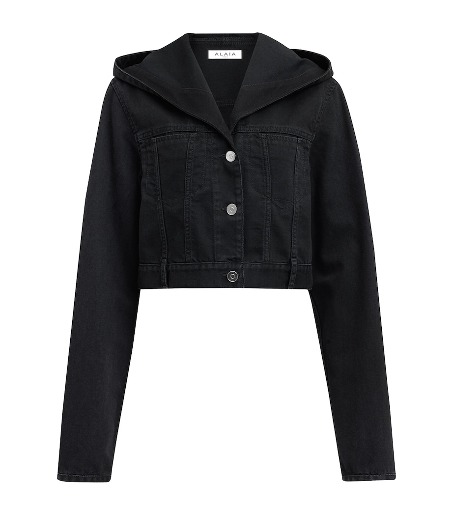 Hooded Denim Jacket NOIR ALAIA Image 1