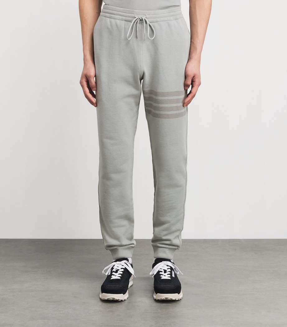 Thom Browne Mens Cotton 4-Bar Sweatpants Lt Grey Image 4