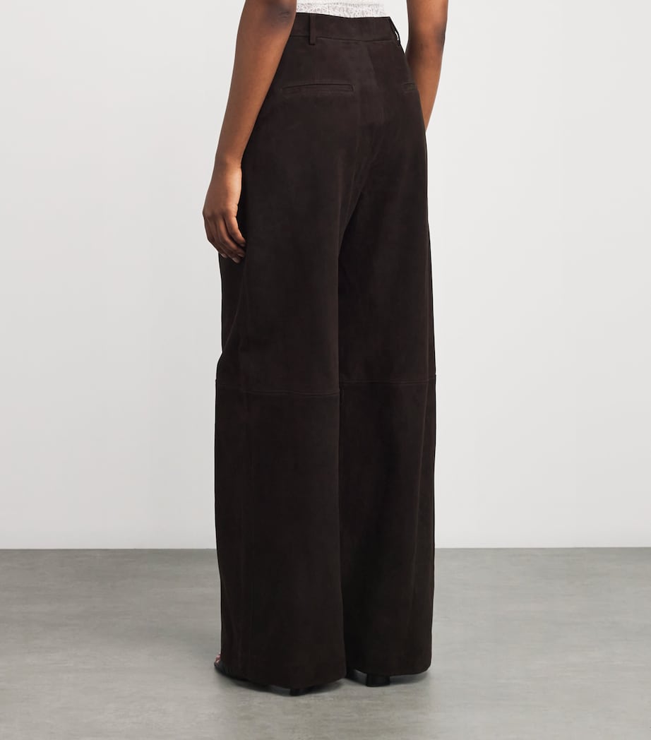 Suede Sonata Wide-Leg Trousers D80 DARK CHOCOLATE Image 4