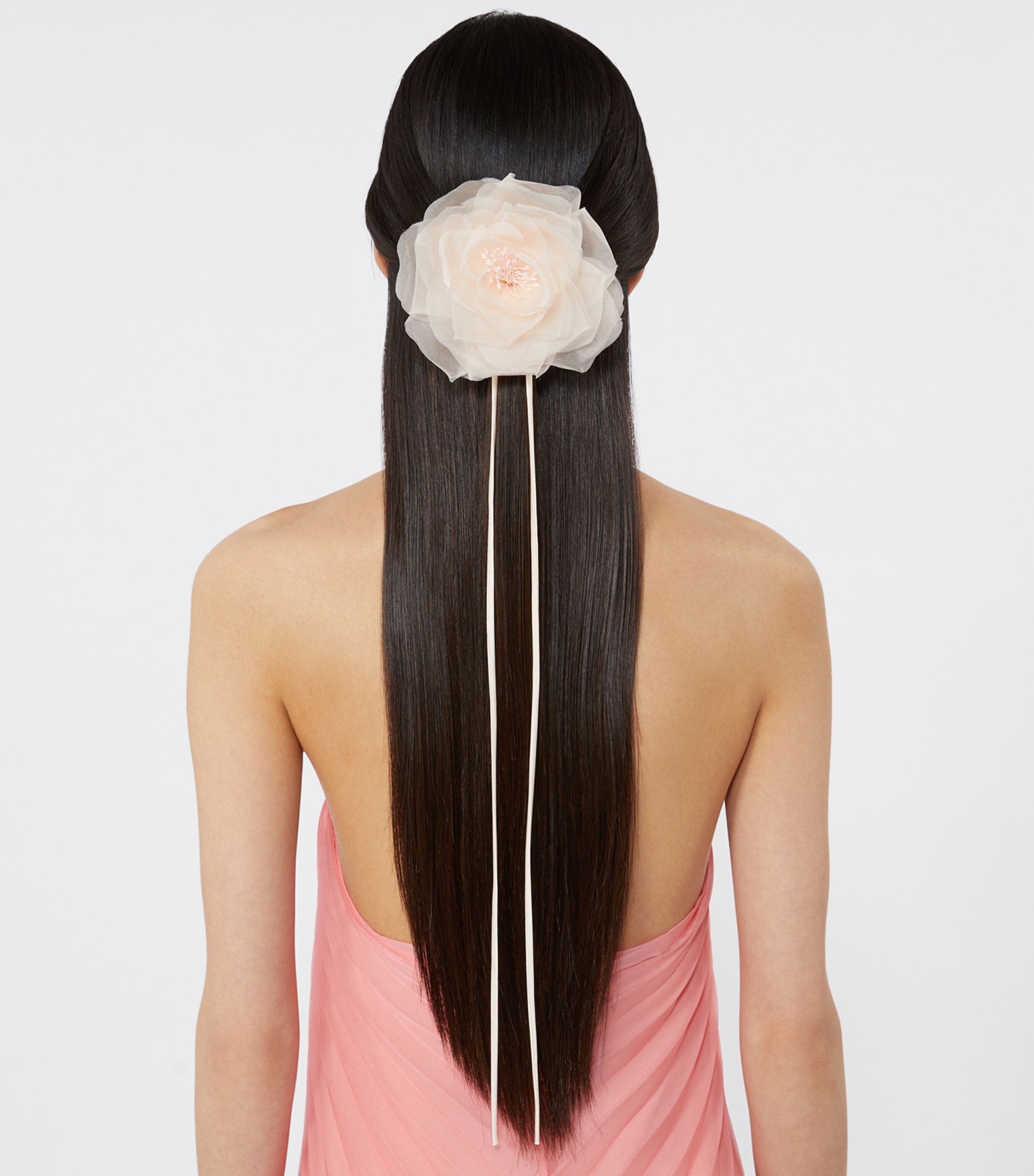 Max Mara Silk Flower Hair Clip Pink Image 2