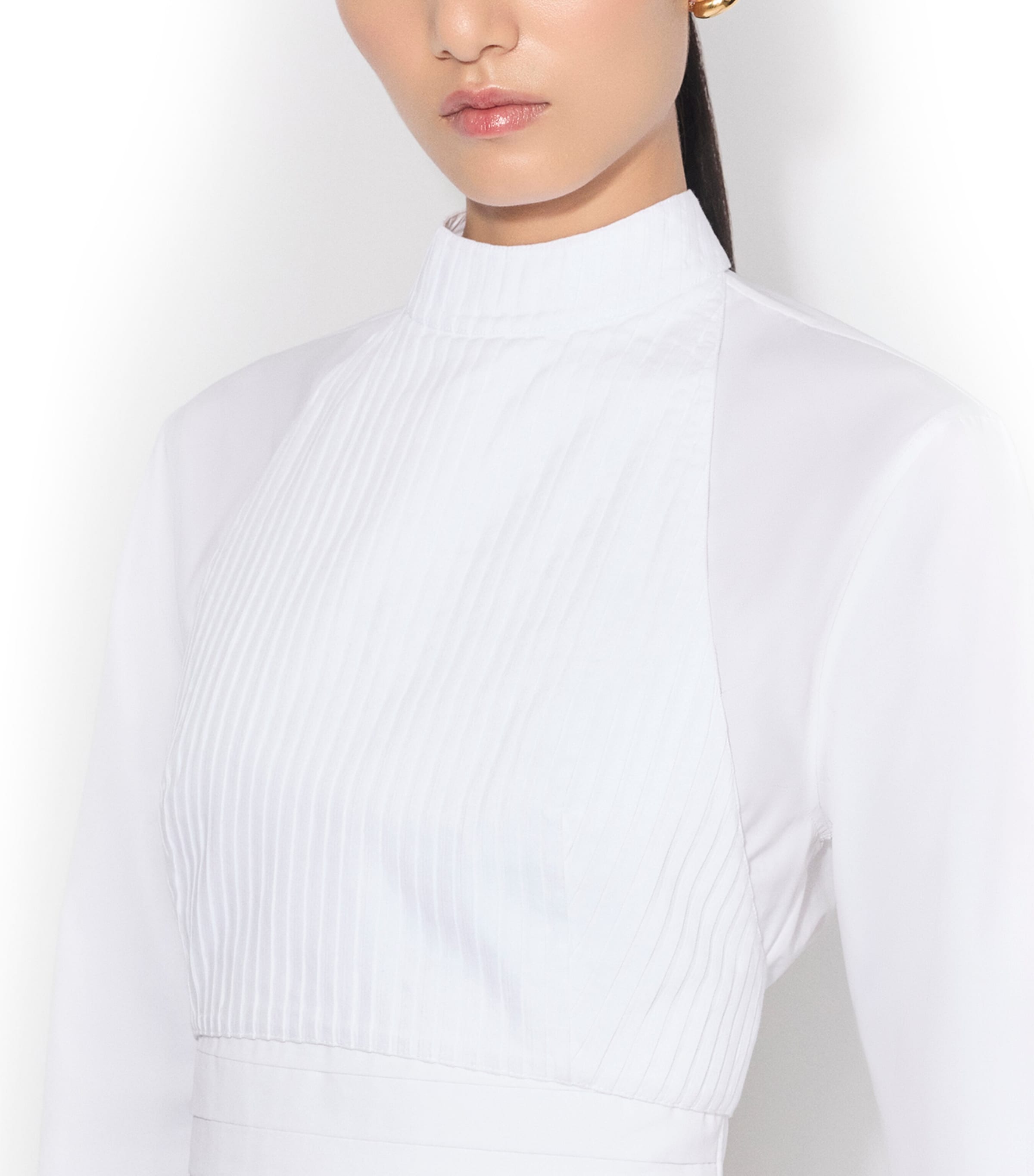 Cotton Plastron Top BLANC Image 4