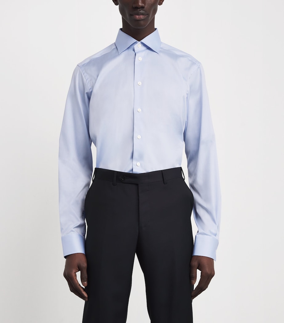 Cotton Contemporary Fit Shirt BLUE Image 3