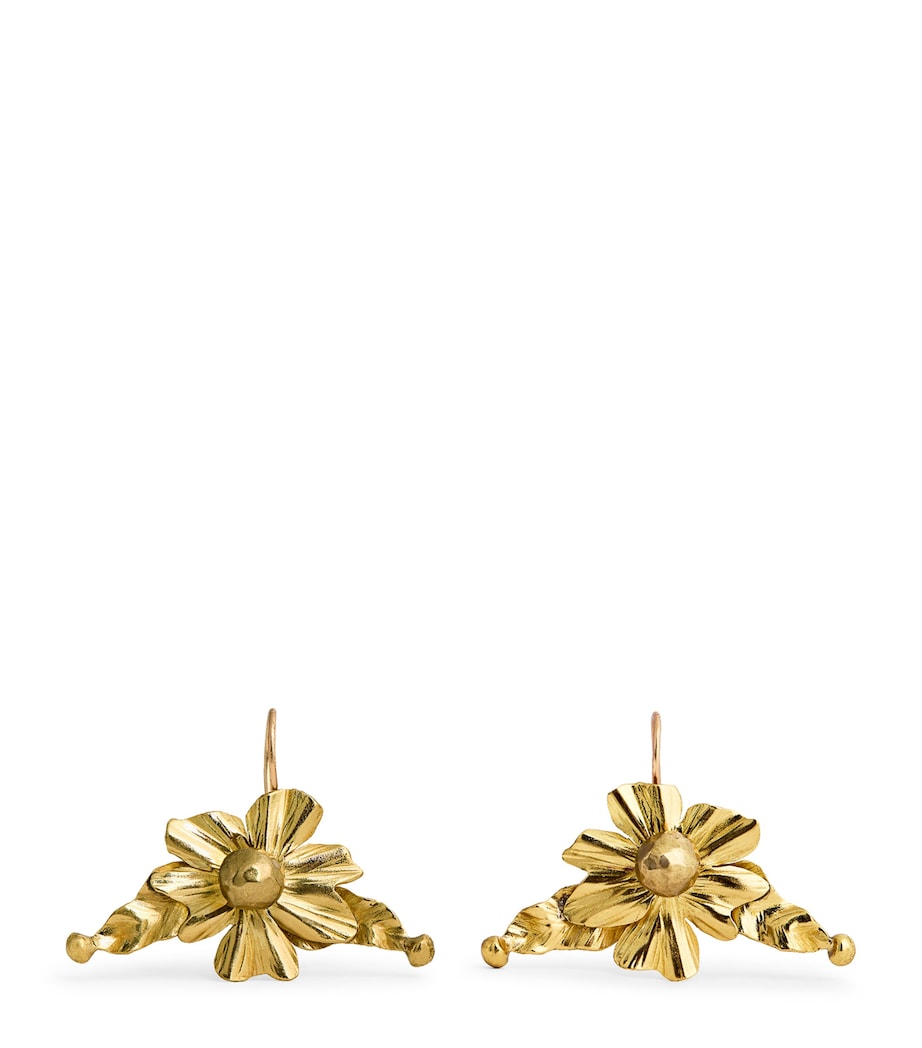 Flower Gaia Earrings BRASS Image 3