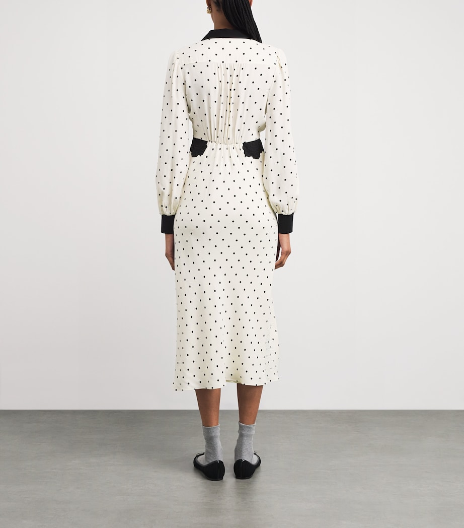 Lace-Trim Polka Dot Maxi Dress CREAM/BLACK Image 3