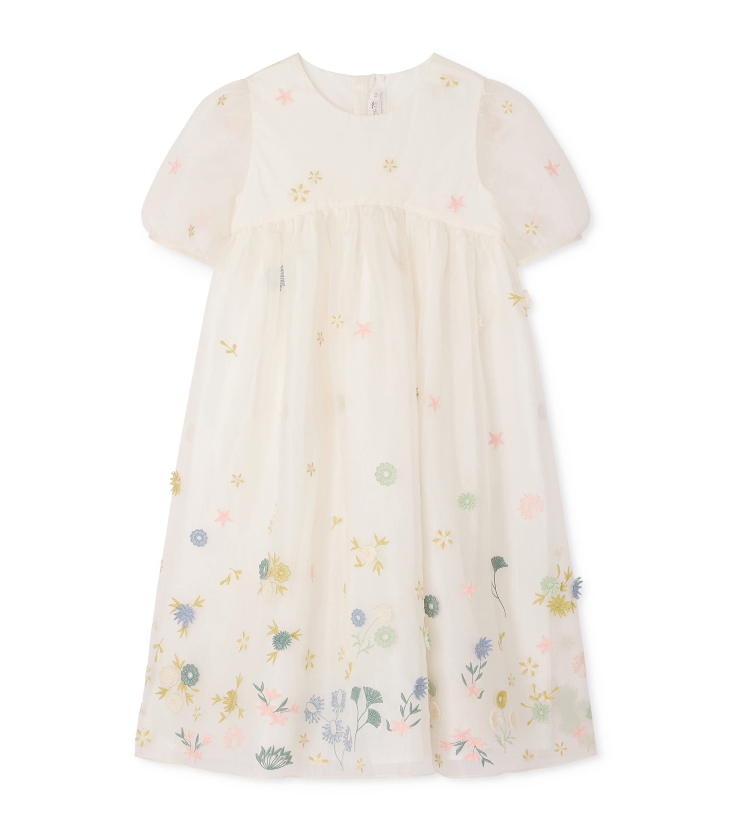 Bonpoint Silk Embroidered Elmae Dress (4-14 Years) Upb Blanc Lait Image 1