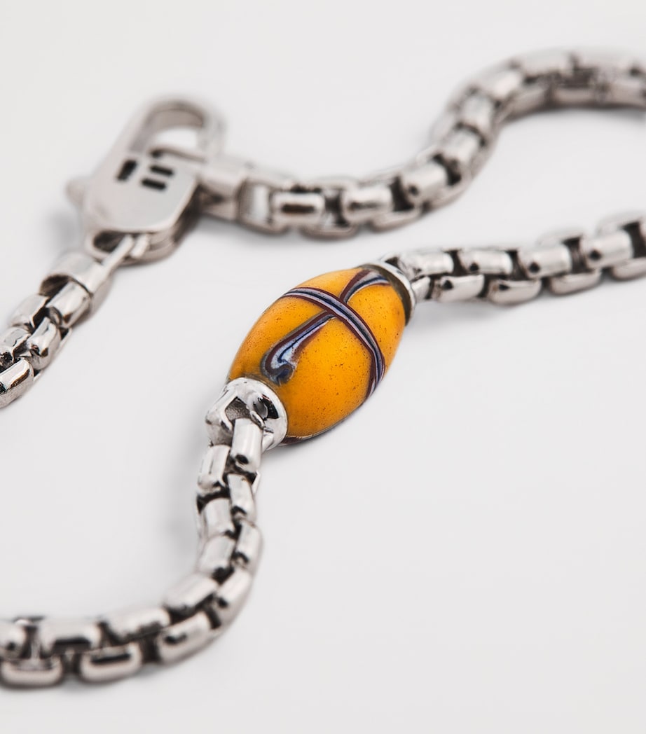 Sterling Silver French Cross Chain Bracelet YELLOW Image 6