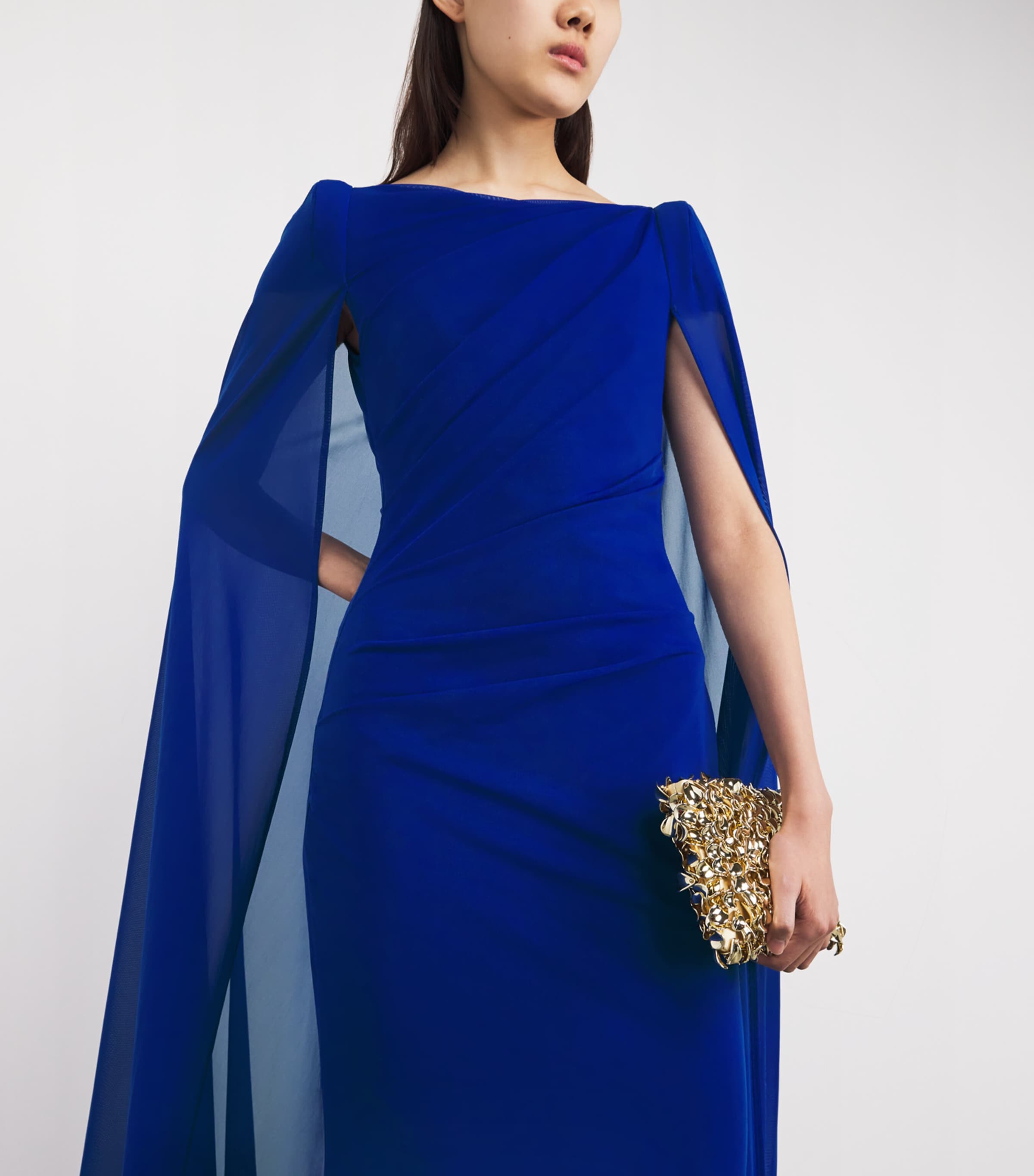 Tulle Cape-Overlay Gown 426 ROYAL Image 4