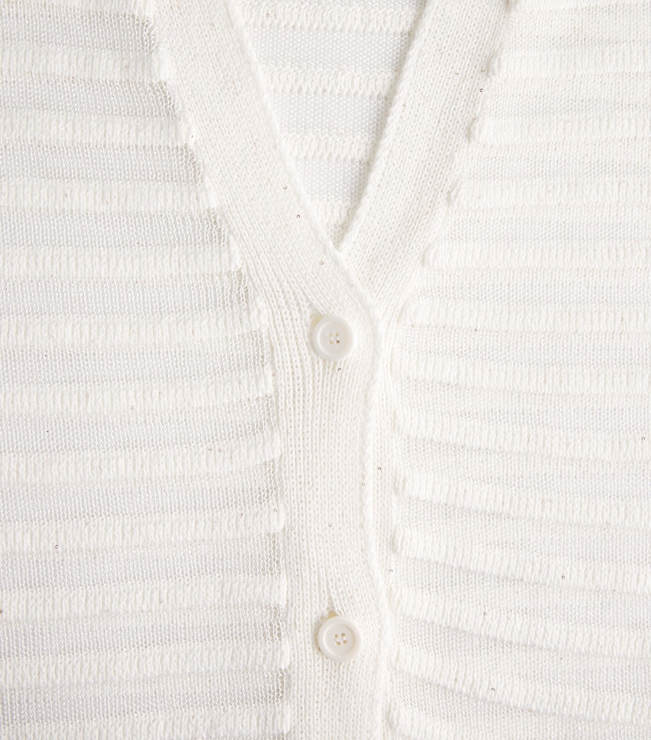 Fabiana Filippi Womens Cotton-Blend Cardigan Bianco Image 6
