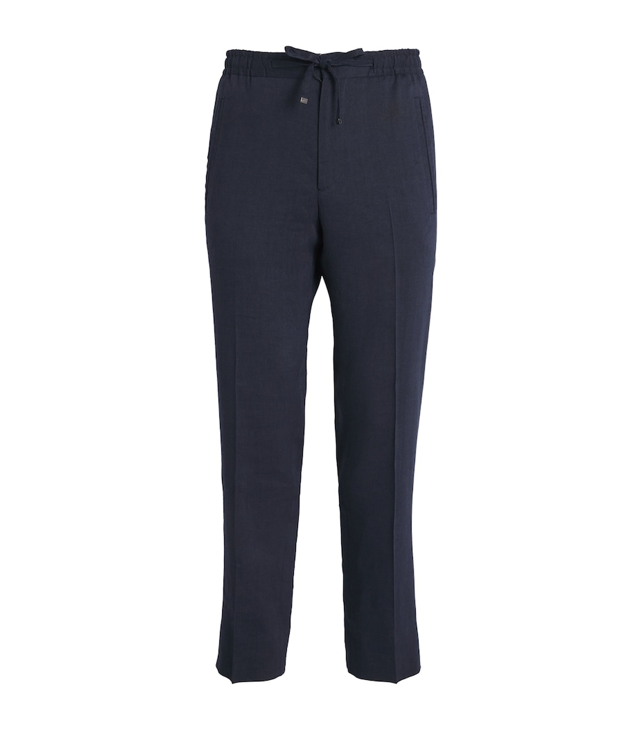 Linen-Wool-Mohair Straight Trousers 03 CHINA BLUE Image 1