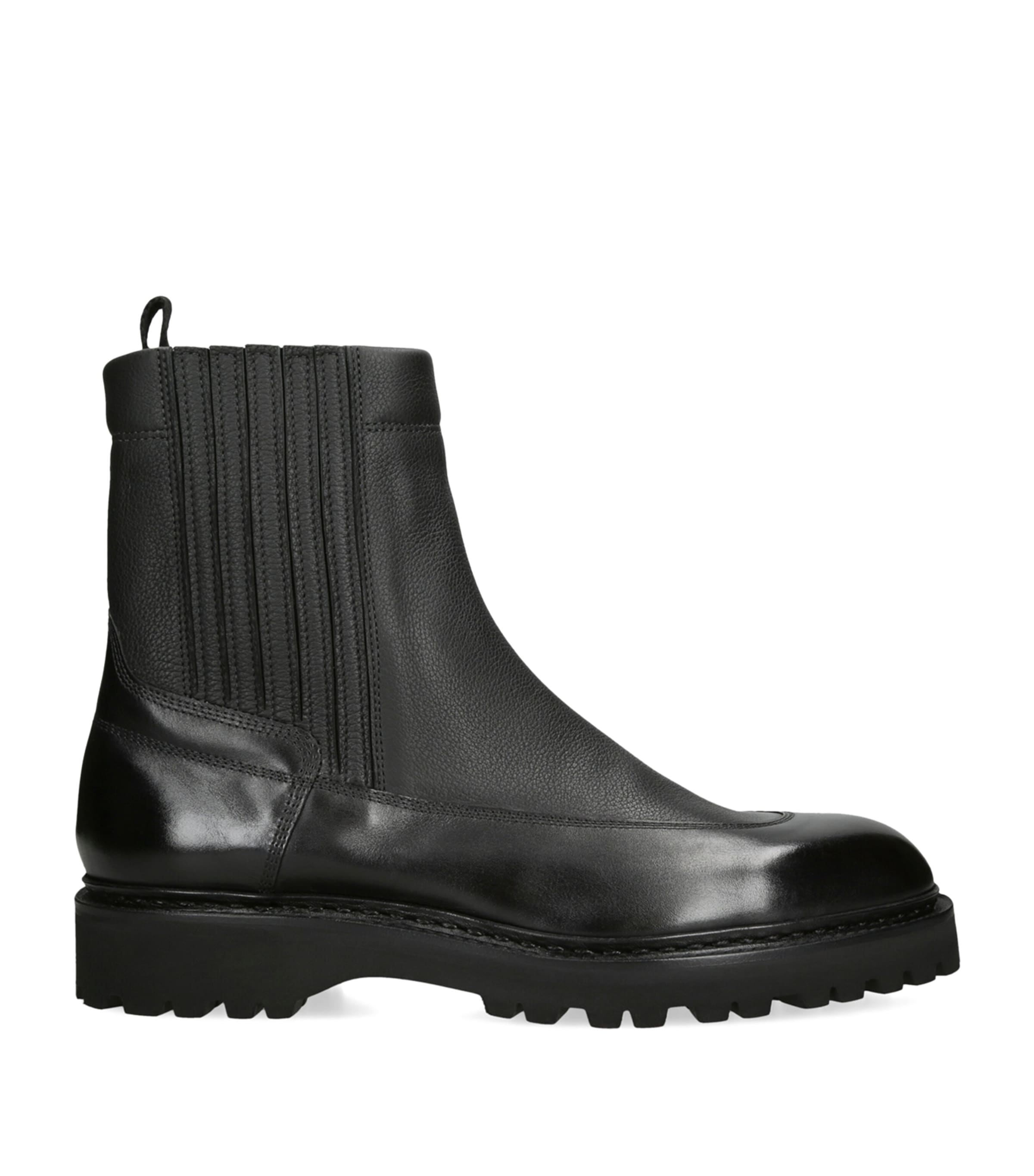 John Lobb Leather Ridge Ankle Boots Black Image 1