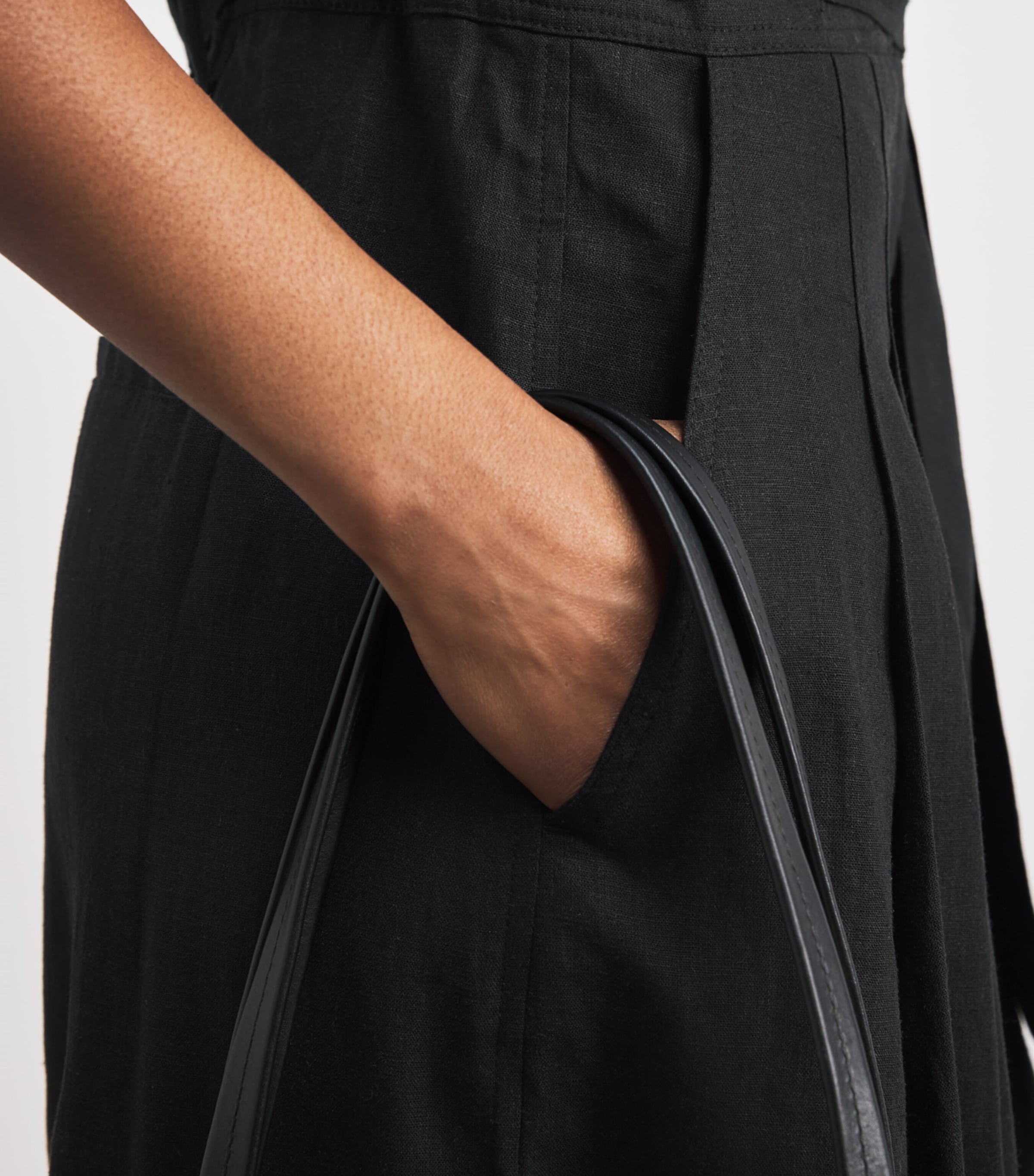 ME+EM Womens Linen-Blend Culotte Jumpsuit Black Image 5