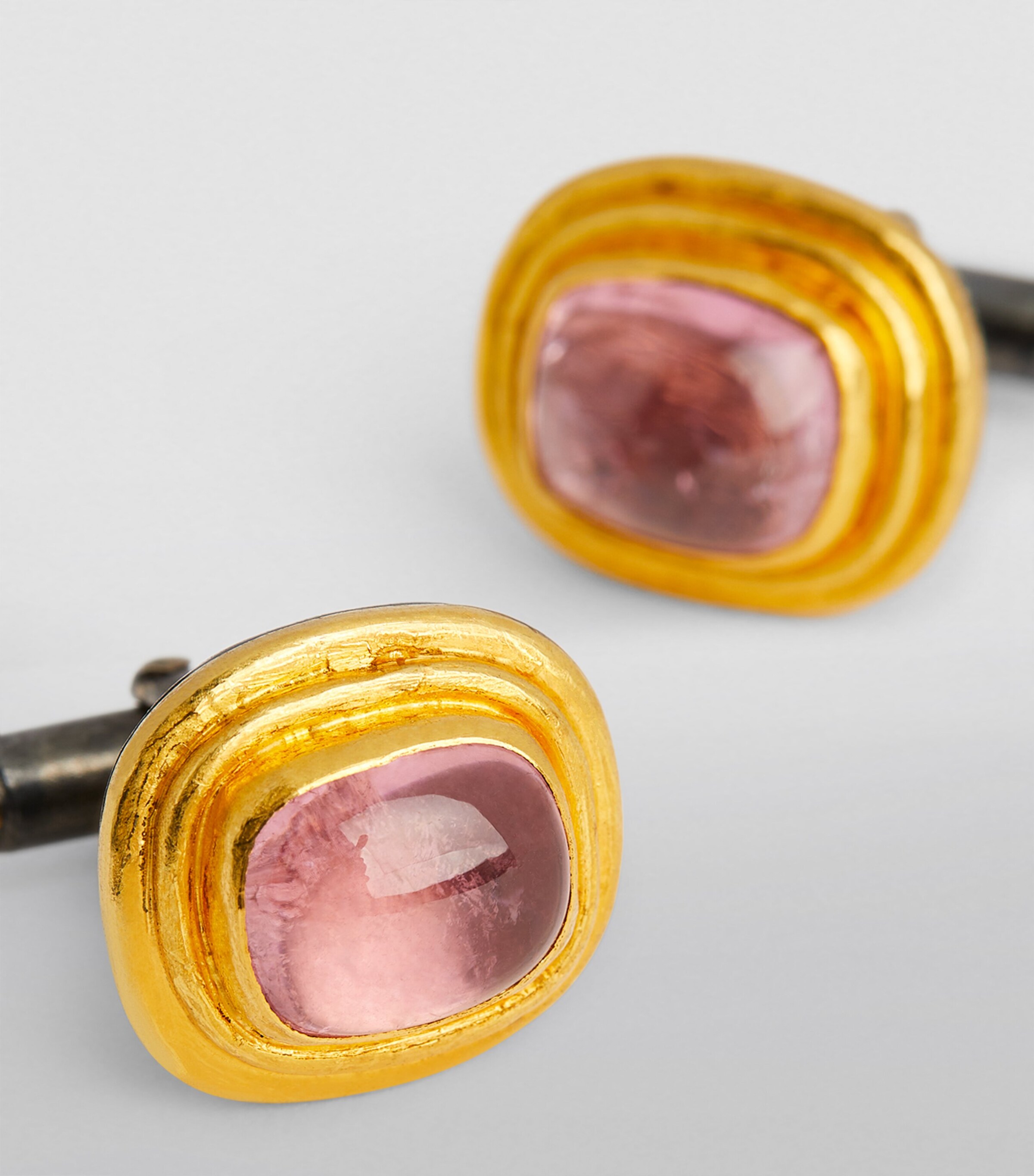 Brooski Gold and Pink Tourmaline Cufflinks Gold/pink Image 5