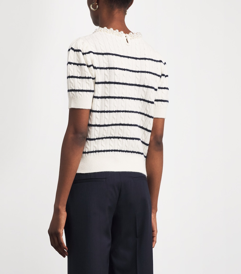 Wool-Cashmere Stripe Sweater ECRU Image 4