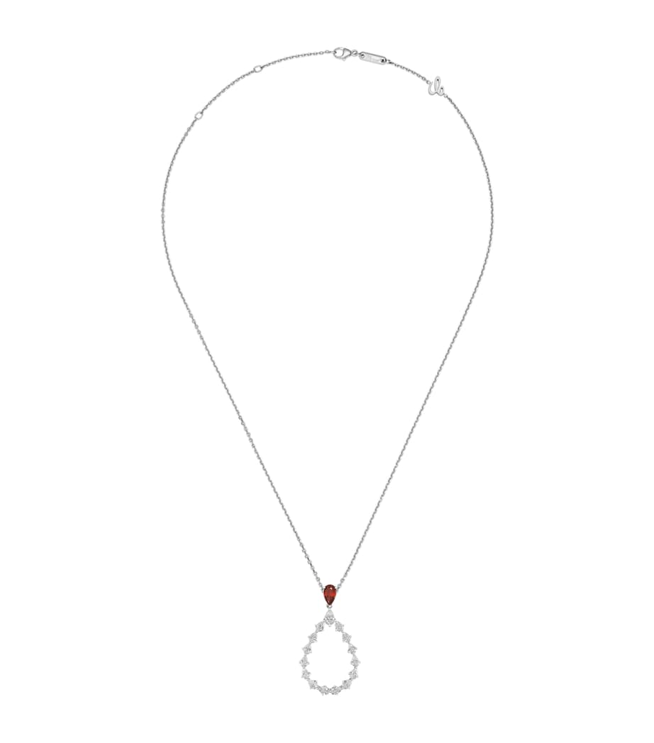 White Gold, Diamond and Ruby L'Heure du Diamant Necklace 18K WHITE GOLD Image 1