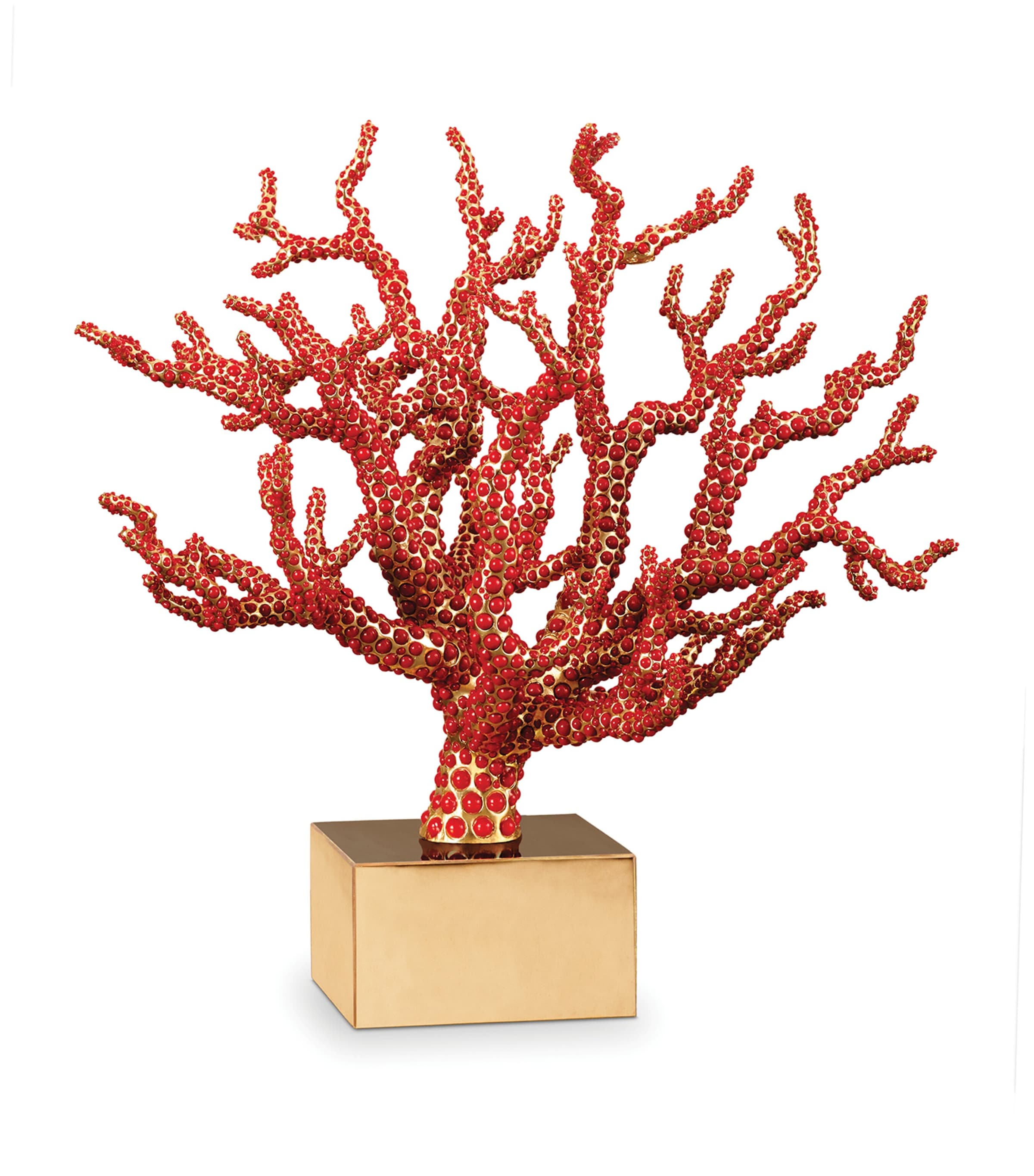 L'Objet Gold-Plated Cabochon Coral Centrepiece Image 2